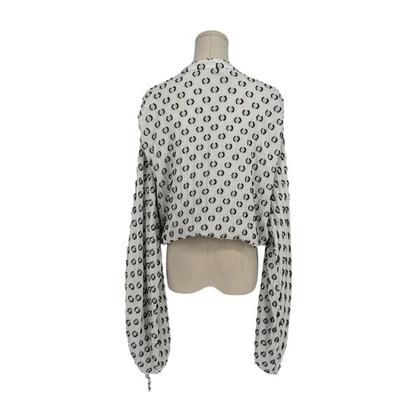 Lug Von Siga Drop Sleeve Balloon Sleeve Polka Dot Knit Top Size 36 (Fits Like M) - Picture 3 of 8